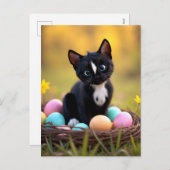 Egg-stra Schattige: Felini's Springtime Surprise Feestdagenkaart (Voorkant / Achterkant)