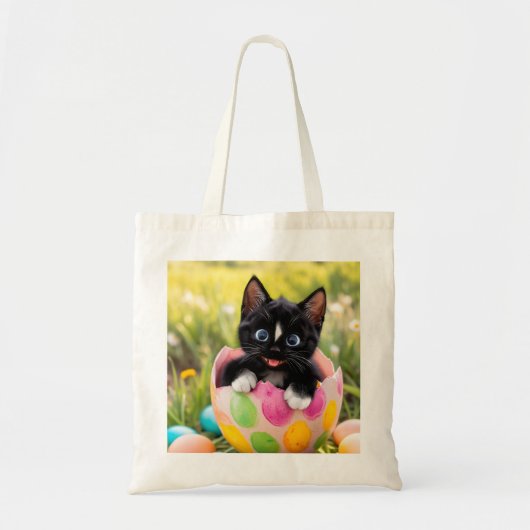 Egg-stra Speciaal Kat: Felini in een feestelijke s Tote Bag (Voorkant)
