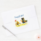 Egg Theif Grappig Jenny Nyström Pasen Ronde Sticker (Envelop)