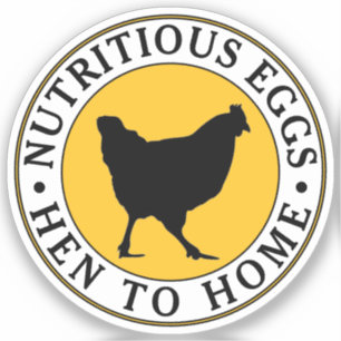 Egg Yolk Yellow met Hen Waterproof Vinyl Logo Sticker