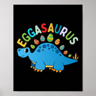 Eggasaurus Easter Egg Hunt Dinosaur Stegosaurus na Poster
