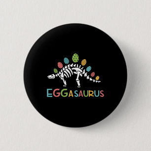 Eggasaurus Pasen Stegosaurus Dinosaur Jongens Kind Ronde Button 5,7 Cm