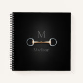 Eggbit Snaffle Bit Monogramed 8x8 Equestrian Notitieboek (Voorkant)
