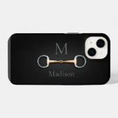 Eggbutt Trensbits Monogram Paardensport iPhone Hoesje (Achterkant horizontaal)