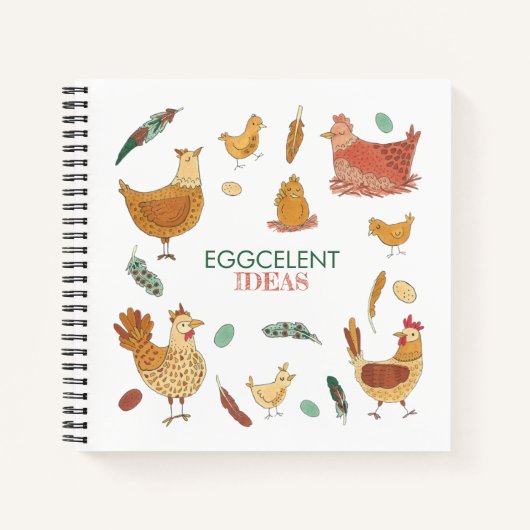 Eggcelent Ideas Funny Chickens Notitieboek (Voorkant)
