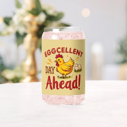 Eggcellent Day Ahead Funny Chicken Boerderij Blikvorm Glas (Insitu (Huwelijk))