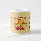 Eggcellent Day Ahead Funny Chicken Boerderij Extra Grote Beker (Voorkant)