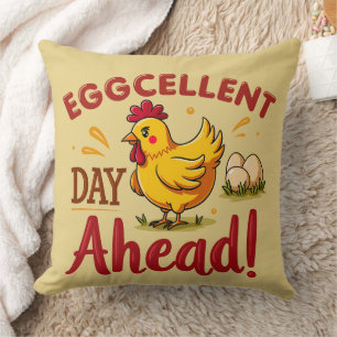 Eggcellent Day Ahead Funny Chicken Boerderij Kussen