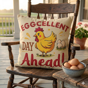 Eggcellent Day Ahead Funny Chicken Boerderij Kussen
