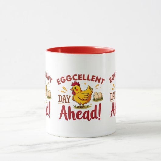 Eggcellent Day Ahead Funny Chicken Boerderij Mok (Midden)