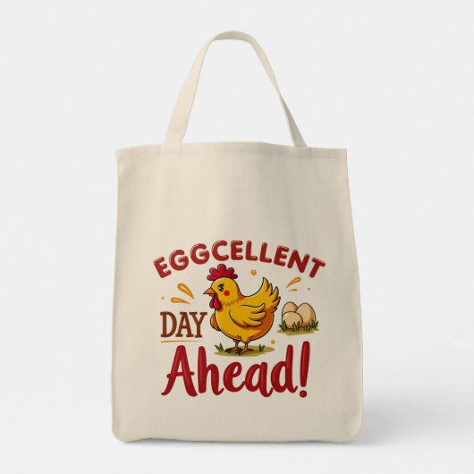 Eggcellent Day Ahead Funny Chicken Boerderij Tote Bag (Achterkant)