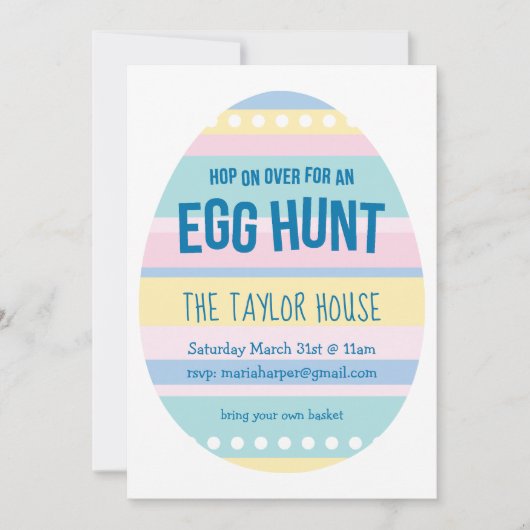 Eggcellent Easter Egg Hunt Invite Kaart (Voorkant)