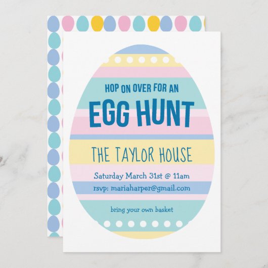 Eggcellent Easter Egg Hunt Invite Kaart (Voorkant / Achterkant)
