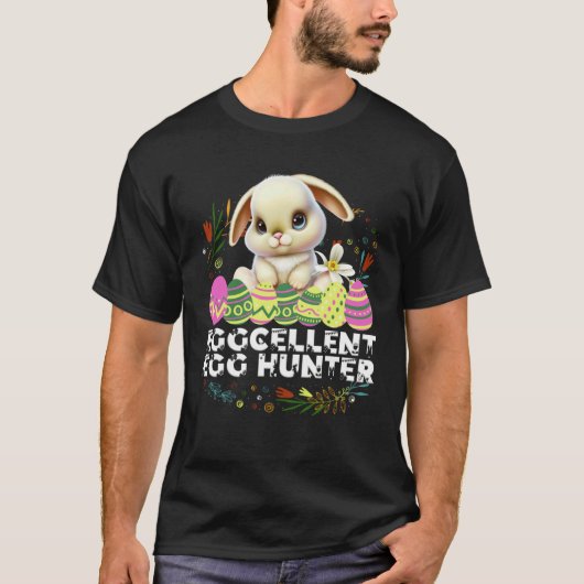 Eggcellent Egg Hunter Easter Bunny Cute Rabbit Bun T-shirt (Voorkant)