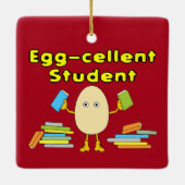 Eggcellent-student Keramisch Ornament (Achterkant)