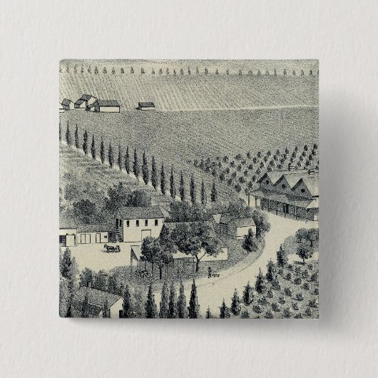 Eggers Vineyard, Fresno Vierkante Button 5,1 Cm (Voorkant)