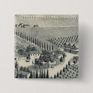 Eggers Vineyard, Fresno Vierkante Button 5,1 Cm