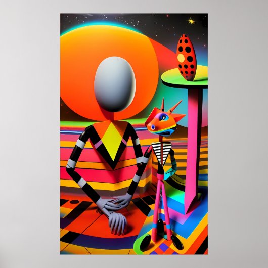 Egging op een denkbeeldige vriend onder het tablea poster (Voorkant)