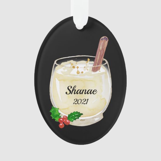 Eggnog Cup Gepersonaliseerde versiering Ornament (voorkant)