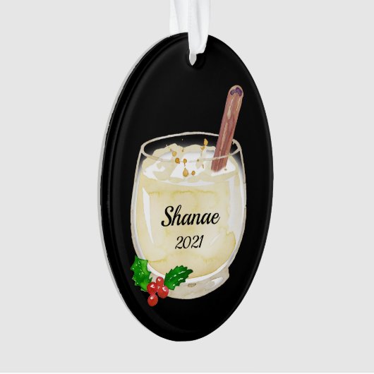 Eggnog Cup Gepersonaliseerde versiering Ornament (voorkant)