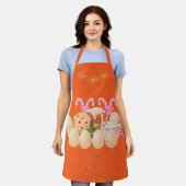 Eggnog en andere lekkernijen sinaasappel schort (Gedragen)