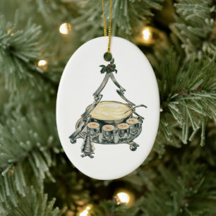 Eggnog in een Vintage kerstboom Punch Bowl Keramisch Ornament