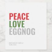 Eggnog Kerst Drink Wijn Etiket (Enkel label)