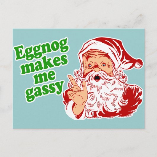 Eggnog Makes Santa Fart Feestdagenkaart (Voorkant)