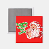 Eggnog Makes Santa Fart Magneet (Voorkant / Achterkant)
