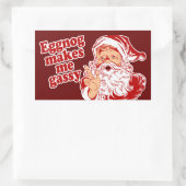 Eggnog Makes Santa Gassy Rechthoekige Sticker (Tas)