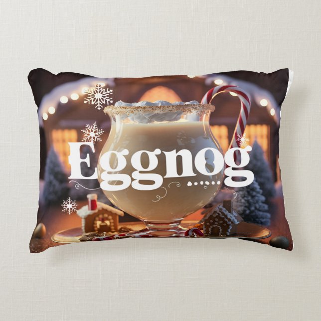 Eggnog timing, eierpunch, kerst accent kussen (Voorkant)