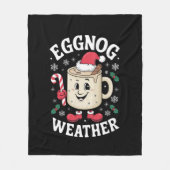 Eggnog Weer Kerst Retro Kerstmis Fleece Deken (Voorkant)