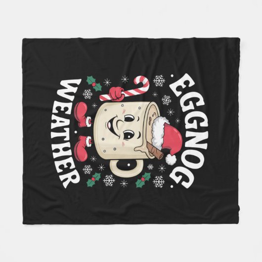 Eggnog Weer Kerst Retro Kerstmis Fleece Deken (Voorkant (Horizontaal))