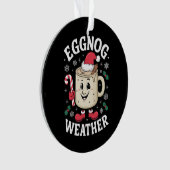 Eggnog Weer Kerst Retro Kerstmis Ornament (voorkant)