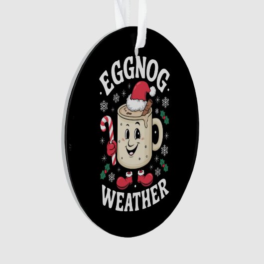 Eggnog Weer Kerst Retro Kerstmis Ornament (voorkant)