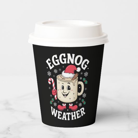 Eggnog Weer Kerst Retro Kerstmis Papieren Bekers (Voorkant)