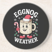Eggnog Weer Kerst Retro Kerstmis Zandsteen Onderzetter (Voorkant)