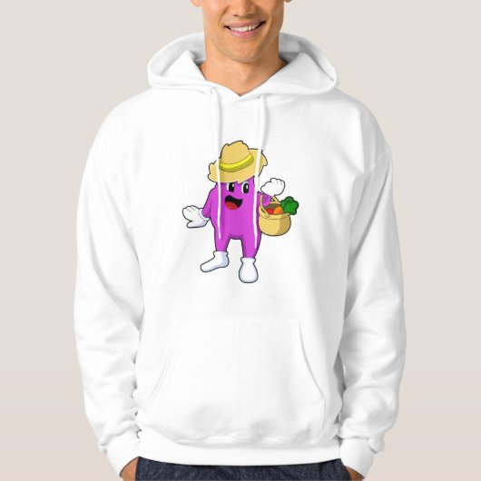 Eggplant als boer met wortel hoodie (Voorkant)