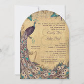 Eggplant Aqua Peacock  3 Veters Kaart (Voorkant)