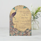 Eggplant Aqua Peacock 3 Veters Kaart (Staand voorkant)