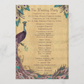 Eggplant Aqua Peacock Wedding Programme Programma (Achterkant)