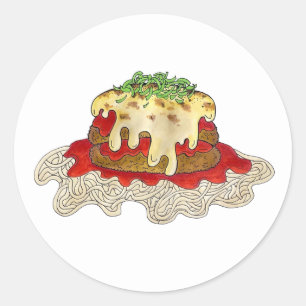 Eggplant Aubgergine Parm Parmesan Italy Food Ronde Sticker