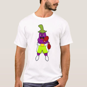 Eggplant bij Boxing met boxinghandschoenen T-shirt