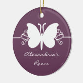Eggplant Butterfly zwaait Ornament (Links)