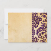  Eggplant Damask Lace Save the Date (Achterkant)