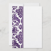 Eggplant  Damask Lace Wedding Kaart (Achterkant)