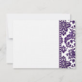 Eggplant Damask Lace Wedding RSVP Kaartje (Achterkant)