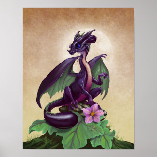 Eggplant Dragon 11x14 (4x6 en hoger) Poster