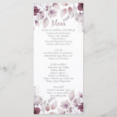 Eggplant, Dusty Paars, Mauve Pink Floral Menu (Voorkant)