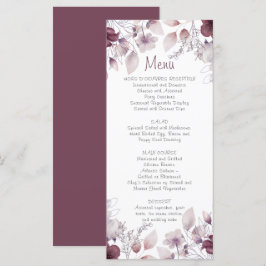 Eggplant, Dusty Paars, Mauve Pink Floral Menu